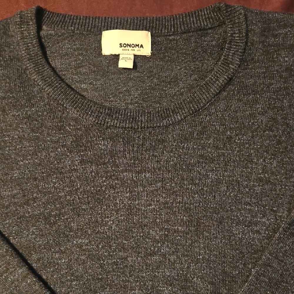 Sonoma Men's Large Charcoal Crewneck Sweater